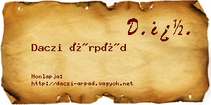 Daczi Árpád névjegykártya