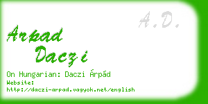 arpad daczi business card