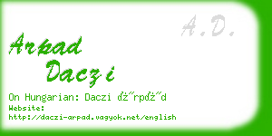 arpad daczi business card